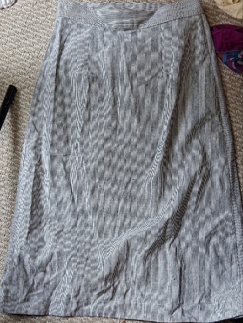 Fabiana Pigna Handmade Linen CottonButton-Front Wrap Midi Skirt S - Picture 3 of 4